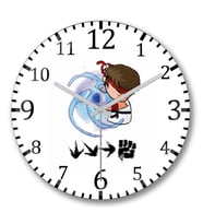 Hadouken Ryu Street Fighter Duvar Saati Bombeli Gercek Cam