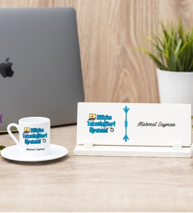 Bilişim Teknolojileri Öğretmeni Türk Kahvesi Fincanı Ve Masa İsimliği Hediye Seti