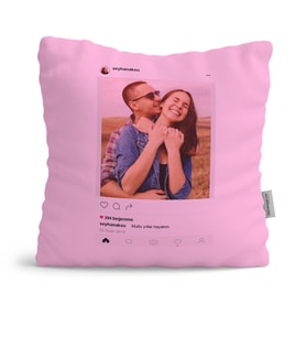 BK Gift Kişiye Özel İnstagram Pembe Yastık
