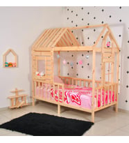 Markaawm Montessori Çocuk Yatak Pencereli DoğalÇam 90X190 Karyola