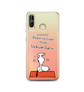Snoopy Tasarımlı Süper Şeffaf Silikon Telefon Kılıfı Samsung A60