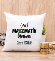 Matematik Öğretmeni Yastık ve Gold Kupa Bardak