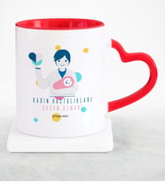 BK Gift Kişiye Özel Mesleki Kadın Hastalıkları Ve Doğum Uzmanı Kırmızı Kalpli Kupa Bardak