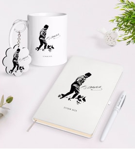 BK Gift Kişiye Özel Atatürk Temalı Kupa Anahtarlık Beyaz Defter Kalem Hediye Seti-16 (Model 1)