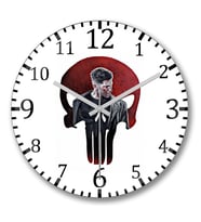 Caveira Justiceiro Duvar Saati Bombeli Gercek Cam