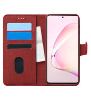 Microsonic Samsung Galaxy Note 10 Lite Kılıf Fabric Book Wallet Kırmızı