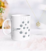 BK Gift Kişiye Özel Yılbaşı Mutlu Yıllar Kupa ve Kar Tanesi Kolye-10 (Model 1)
