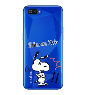 Snoopy Tasarımlı Süper Şeffaf Silikon Telefon Kılıfı Oppo Realmi C2