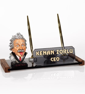 Einstein Masa İsimliği Yeni İş Yeri Hediyesi Ofis Kristal İsimlik