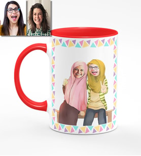 BK Gift Kişiye Özel Türbanlı Karikatürlü Kırmızı Kupa Bardak 38k706