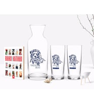 BK Gift Kişiye Özel Renkli Baskılı Aslan Sütü Tasarımlı İkili Rakı Bardağı Karaf ve Cep Kitabı Hediye Seti-1 (Model 1)