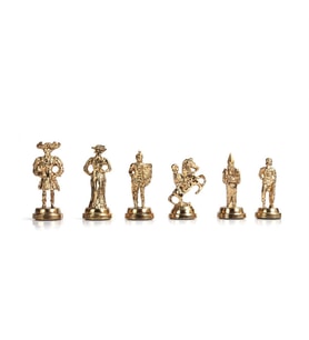 (Sadece Satranç Taşı İsteyene) Gifthome, Orta, Metal, Parlak, İspanyol Figürlü Satranç Taşı (Çok Renkli)