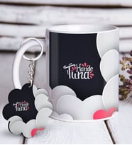 BK Gift Kişiye Özel Sevgililer Günü Beyaz Kupa ve Anahtarlık Hediye Seti-132 (Model 1)