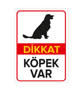 MIGNATIS - Dikkat Köpek Var Levhası Golden - Sac Malzeme 25x35cm