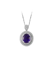 Sirius Pırlanta ve Oval Ametist Taşlı Kolye 0704P0062