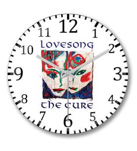 Lovesong  The Cure Duvar Saati Bombeli Gercek Cam