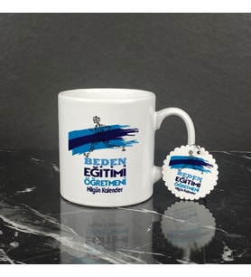 Beden Eğitimi Öğretmeni Kupa Bardak ve Anahtarlık Set 002