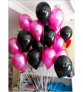 30 Adet Siyah Fuşya Karışık Balon ( Balonlar Sönüktür)
