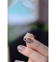 Prenses Tacı Ayarlanabilir 14 K Rose veya Altın Kaplama Kadın Yüzük (Gold)