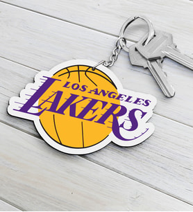 NBA Los Angeles Lakers Ahşap Anahtarlık (Çok Renkli)