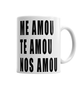 Me Amou Te Amou Nos Amou Branca Kupa Bardak Porselen