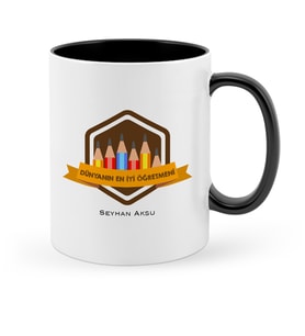 BK Gift Kişiye Özel Dünyanın En İyi Öğretmeni Siyah Kupa Bardak  21