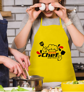 BK Gift Kişiye Özel  Chef Sarı Mutfak Önlüğü  2