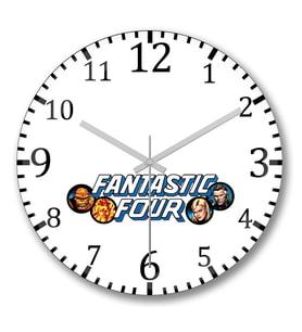 Fantastic Four Duvar Saati Bombeli Gercek Cam
