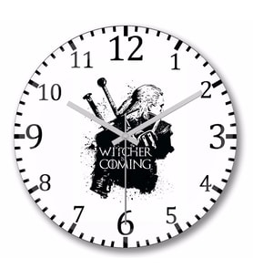 Witcher  is Coming  Duvar Saati Bombeli Gercek Cam
