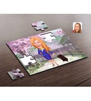BK Gift Kişiye Özel Hostes Karikatürlü Ahşap Puzzle-2