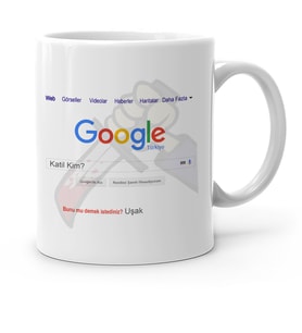 BK Gift Kişiye Özel Google Katil Kim Beyaz Kupa Bardak  1