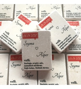 Doğal Taş Magnet *Nişan - Kına - Nikah - Düğün* Hediyelikleri 30 Adet