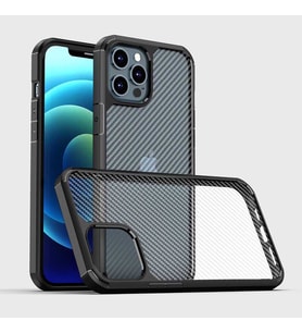 Apple iPhone 12 Pro Max Kılıf Zore İnoks Fiber Yüzey Tasarım Kılıf (Siyah)