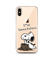Snoopy Tasarımlı Süper Şeffaf Silikon Telefon Kılıfı İphone Xs