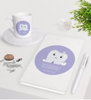 BK Gift Kişiye Özel Pedodontist Beyaz Defter Kalem Türk Kahvesi Fincanı Seti-1 (Model 1)