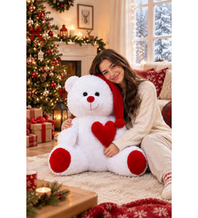 HARİKA PELUŞ  Sevgili Uykucu 80 cm Ayıcık (%100 Yerli) (Beyaz)