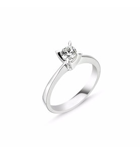 0,42Ct Pırlanta Tektaş Yüzük-14K (Beyaz)