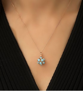 Papatya Silver 925 Ayar Gümüş Mavi Top Küre Kolye