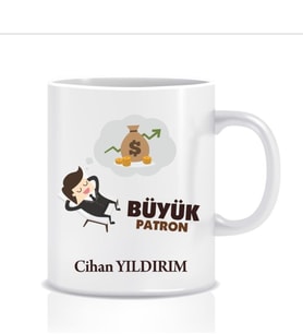 Büyük Patron Kişiye Özel Kupa Bardak Baskı