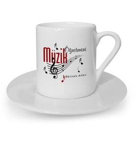 BK Gift Kişiye Özel Müzik Öğretmeni Türk Kahvesi Fincanı