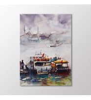 Arty Tablo Suluboya Tekneler ve İstanbul Tablo (Karışık)