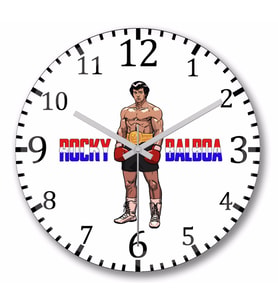 Rocky Balboa Duvar Saati Bombeli Gercek Cam