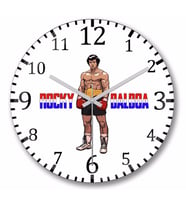 Rocky Balboa Duvar Saati Bombeli Gercek Cam