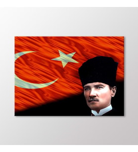 Arty Tablo Atatürk ve Türk Bayrağı Tablo (Karışık)