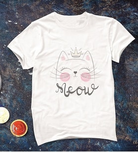 Tatlı Kedi Tişörtü Meow
