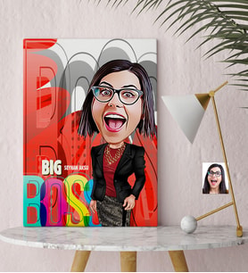 BK Gift Kişiye Özel Bayan Big Boss Karikatür Kanvas Tablo 30x50cm  1