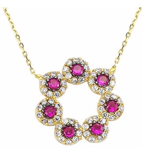 Papatya Kolye 2,62 Gram Pembe 14 Ayar Altın (Sarı)