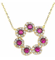 Papatya Kolye 2,62 Gram Pembe 14 Ayar Altın (Sarı)