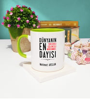 Dayı Tasarımlı Kişiye Özel Dayı Kupa Bardak Yeşil