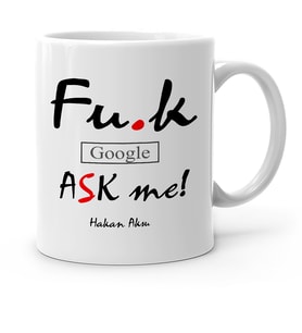 BK Gift Kişiye Özel Google Bana Sor Beyaz Kupa Bardak  1